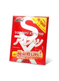 Утолщенный презерватив Sagami Xtreme FEEL LONG с точками - 1 шт. - Sagami - купить с доставкой в Симферополе