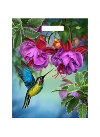 Пакет с принтом в виде колибри в цветах с вырубной ручкой (31х40 см) - Сима-Ленд - купить с доставкой в Симферополе