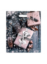 Новогодний пакет с принтом в виде подарков и вырубной ручкой (45х38 см) - Сима-Ленд - купить с доставкой в Симферополе