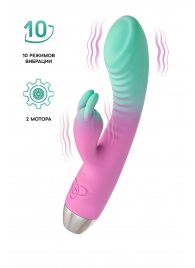 Мятно-розовый вибратор для точки G с клиторальным отростком Orchid - 21 см. - ToyFa купить в Симферополе с доставкой в Orgasmix.ru Мятно-розовый вибратор для точки G с клиторальным отростком Orchid - 21 см. - ToyFa