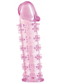 Розовая насадка на пенис с шипами - 12,5 см. - A-toys - в Симферополе купить с доставкой Розовая насадка на пенис с шипами - 12,5 см. - A-toys - в Симферополе купить с доставкой