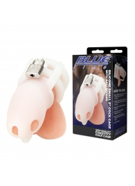 Белая клетка для пениса Silicone Small 2 in Cock Cage With Ball Divider - BlueLine - купить с доставкой в Симферополе