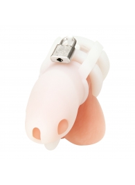 Белая клетка для пениса Silicone Small 2 in Cock Cage With Ball Divider - BlueLine - купить с доставкой в Симферополе