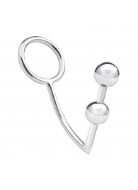 Кольцо на пенис с анальным стимулятором Two Bead Stainless Steel Anal Hook   Cock Ring - BlueLine - в Симферополе купить с доставкой