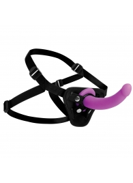 Лиловый поясной страпон Navigator Silicone G-Spot Dildo with Harness - 17,8 см. - XR Brands - купить с доставкой в Симферополе