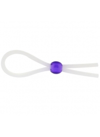 Прозрачное лассо с фиолетовой бусиной SILICONE COCK RING WITH BEAD LAVENDER - NMC - в Симферополе купить с доставкой