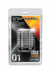 Прозрачная насадка с шипами STAY HARD COCK SLEEVE 01 CLEAR - Blush Novelties - в Симферополе купить с доставкой