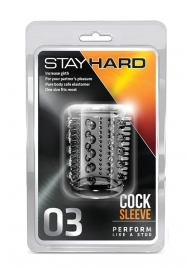 Прозрачная насадка с шипами и шишечками STAY HARD COCK SLEEVE 03 CLEAR - Blush Novelties - в Симферополе купить с доставкой