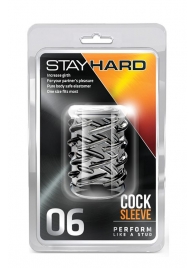 Прозрачная насадка с объёмными чёрточками STAY HARD COCK SLEEVE 06 CLEAR - Blush Novelties - в Симферополе купить с доставкой