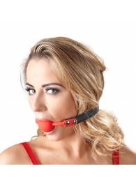 Силиконовый кляп-шар на чёрных ремешках Red Gag silicone - Orion - купить с доставкой в Симферополе