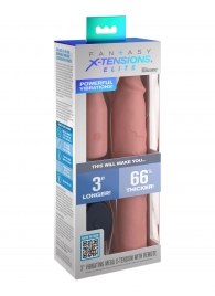 Телесная вибронасадка на член 3  Vibrating Mega X-tension with Remote - 22,9 см. - Pipedream - в Симферополе купить с доставкой