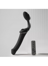 Черный безремневой вибрострапон Strap-On-Me Multi Orgasm Size XL - Strap-on-me - купить с доставкой в Симферополе