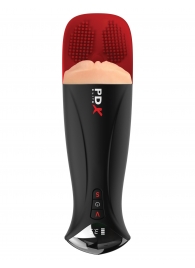 Телесный мастурбатор-вагина в черной колбе с вибрацией Fuck-O-Matic Pro XL - Pipedream - в Симферополе купить с доставкой