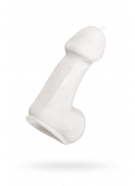 Белая свеча в форме пениса - 47 гр. - Pecado - купить с доставкой в Симферополе