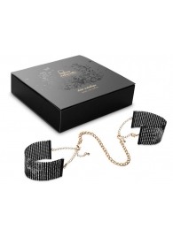 Чёрные дизайнерские наручники Desir Metallique Handcuffs Bijoux - Bijoux Indiscrets - купить с доставкой в Симферополе