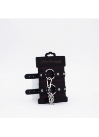 Черно-красные кожаные оковы - Crazy Handmade - купить с доставкой в Симферополе