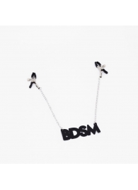 Зажимы на соски с кожаной подвеской BDSM - Crazy Handmade - купить с доставкой в Симферополе