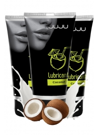 Набор из 3 съедобных лубрикантов JUJU со вкусом кокоса - JuJu - купить с доставкой в Симферополе Набор из 3 съедобных лубрикантов JUJU со вкусом кокоса - JuJu - купить с доставкой в Симферополе
