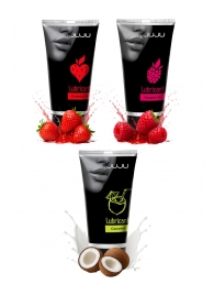 Набор из 3 съедобных лубрикантов JUJU (клубника, малина, кокос) - JuJu - купить с доставкой в Симферополе Набор из 3 съедобных лубрикантов JUJU (клубника, малина, кокос) - JuJu - купить с доставкой в Симферополе