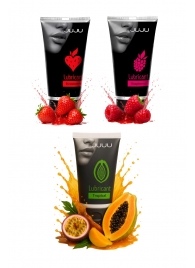 Набор из 3 съедобных лубрикантов JUJU (клубника, малина, тропические фрукты) - JuJu - купить с доставкой в Симферополе Набор из 3 съедобных лубрикантов JUJU (клубника, малина, тропические фрукты) - JuJu - купить с доставкой в Симферополе