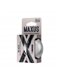 Черные утолщенные презервативы MAXUS Extra Strong с железным кейсом - 3 шт. - Maxus - купить с доставкой в Симферополе