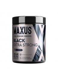 Черные утолщенные презервативы MAXUS Extra Strong с железным кейсом - 15 шт. - Maxus - купить с доставкой в Симферополе