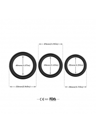 Набор из 3 черных эрекционных колец Stay Hard - Boys of Toys - в Симферополе купить с доставкой