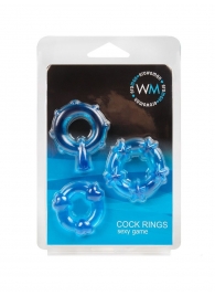 Набор из 3 синих эрекционных колец с различным рельефом - Erowoman-Eroman - в Симферополе купить с доставкой Набор из 3 синих эрекционных колец с различным рельефом - Erowoman-Eroman - в Симферополе купить с доставкой
