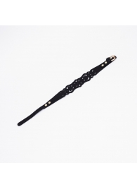 Черный ажурный чокер с золотистой фурнитурой - Crazy Handmade - купить с доставкой в Симферополе