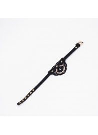 Черный чокер с клепками и золотистой фурнитурой - Crazy Handmade - купить с доставкой в Симферополе