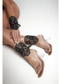 Черный фигурные оковы с золотистой фурнитурой - Crazy Handmade - купить с доставкой в Симферополе