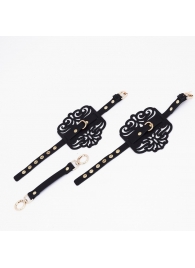 Черный фигурные оковы с золотистой фурнитурой - Crazy Handmade - купить с доставкой в Симферополе