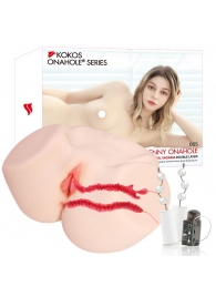 Мастурбатор-полуторс с двойным слоем материала и вибрацией Jenny Onahole Real Vagina - KOKOS - в Симферополе купить с доставкой