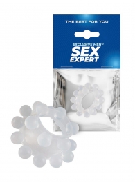 Эластичное эрекционное кольцо с двумя рядами шариков - Sex Expert - в Симферополе купить с доставкой
