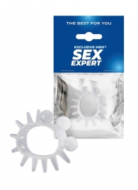 Эластичное эрекционное кольцо с шариками и лучами - Sex Expert - в Симферополе купить с доставкой