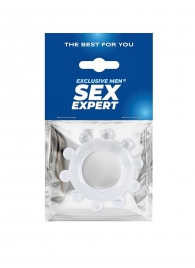 Прозрачное эрекционное кольцо со стимулирующими шариками - Sex Expert - в Симферополе купить с доставкой