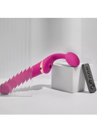 Ярко-розовый безремневой страпон Multi Orgasm Bendable Strap-On size L с клиторальной стимуляцией - Strap-on-me - купить с доставкой в Симферополе