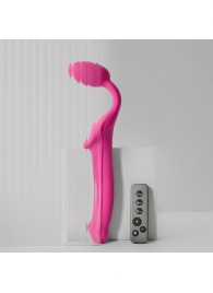 Ярко-розовый безремневой страпон Strap-on-me Vibrating Bendable Strap-On size XL - Strap-on-me - купить с доставкой в Симферополе