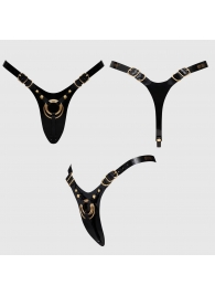 Черный пояс для фиксации насадок Strap-On-Me Leatherette Harness Fabulous - Strap-on-me - купить с доставкой в Симферополе