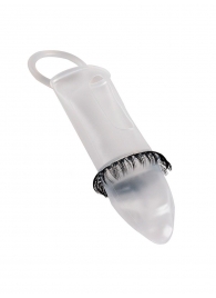 Закрытая насадка на пенис с подхватом мошонки и стимулирующими «ресничками» - Sextaz - в Симферополе купить с доставкой