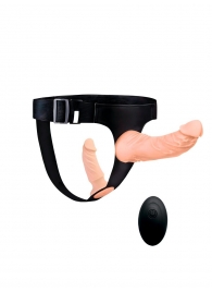 Женский страпон с 2 насадками, вибрацией и пультом ДУ - Erowoman-Eroman - купить с доставкой в Симферополе