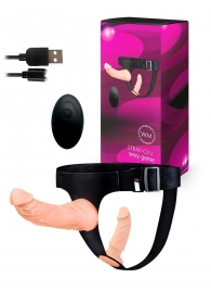 Женский страпон с 2 насадками, вибрацией и пультом ДУ - Erowoman-Eroman - купить с доставкой в Симферополе