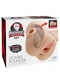 Телесный мастурбатор с вибрацией Double Pounder Vibrating Squeeze Stroker - Pipedream - в Симферополе купить с доставкой