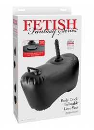 Черное надувное кресло с платформой для фиксации дилдо Body Dock Inflatable Love Seat - Pipedream - купить с доставкой в Симферополе