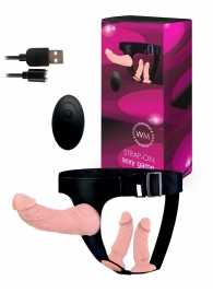 Женский страпон с 3 насадками и вибрацией - Erowoman-Eroman - купить с доставкой в Симферополе