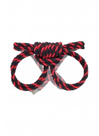 Черно-красные наручники-оковы ’’Узел-омега’’ из хлопковой веревки - Pecado - купить с доставкой в Симферополе