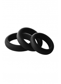 Набор из 3 черных эрекционных колец Smooth Silicone Cockring Pack - Dream Toys - в Симферополе купить с доставкой