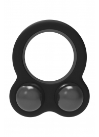 Черное эрекционное кольцо с утяжелителями Cockring Dual Weight - Dream Toys - в Симферополе купить с доставкой