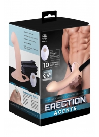Телесный полый страпон с вибрацией Erection Agents - 24,1 см. - NMC - купить с доставкой в Симферополе