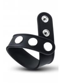 Черное эрекционное кольцо на кнопках - Blush Novelties - в Симферополе купить с доставкой